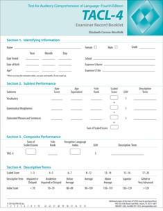 language auditory test tacl comprehension