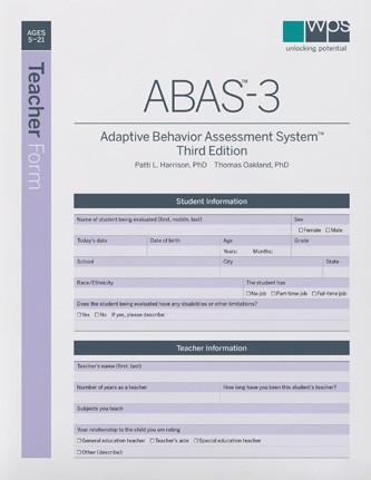 ABAS-3 SCHOOL / TEACHER FORMS (25)