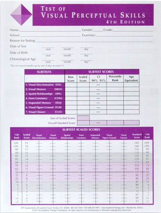 TVPS-4 RECORD FORMS (25)