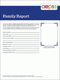 AEPS-3 FAMILY REPORT (10-PACK)