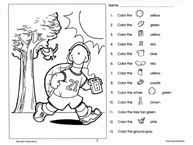 Best Following Directions Coloring Sheets | Armstrong Blog